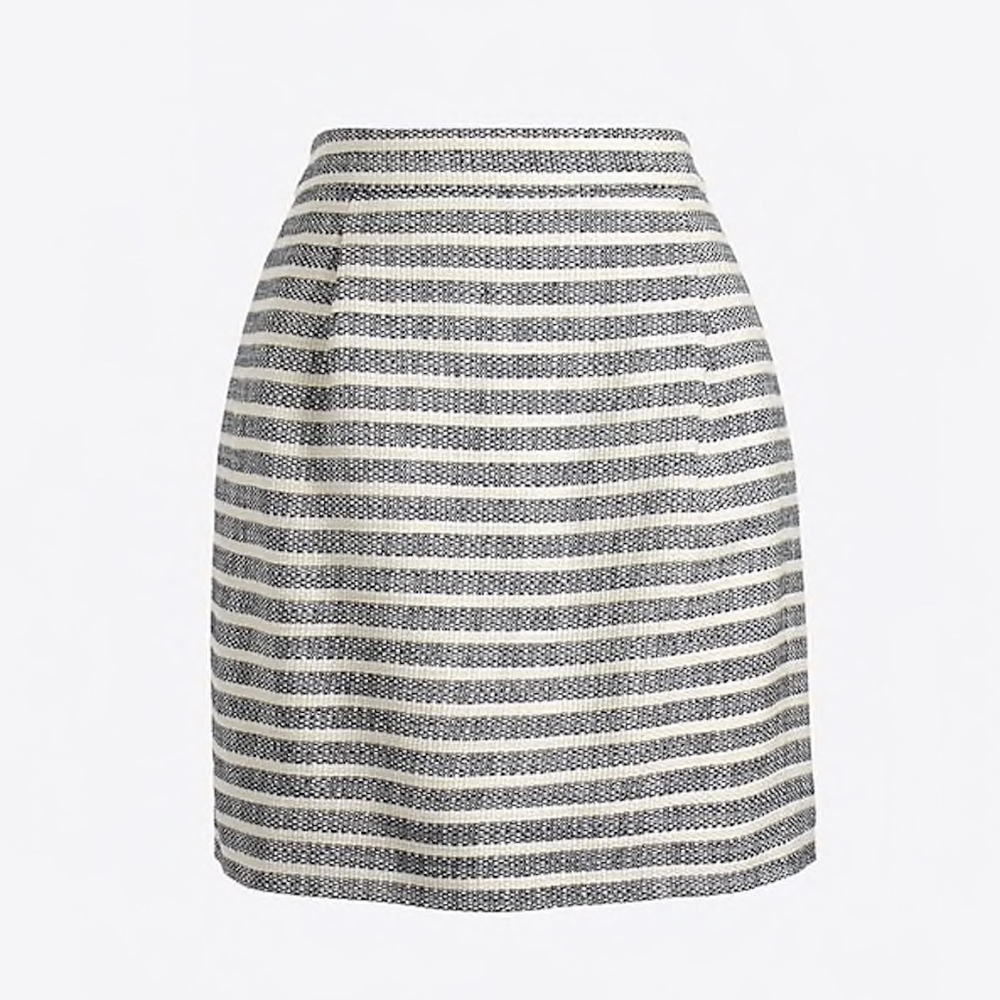 J. Crew Basketweave Striped Mini Skirt